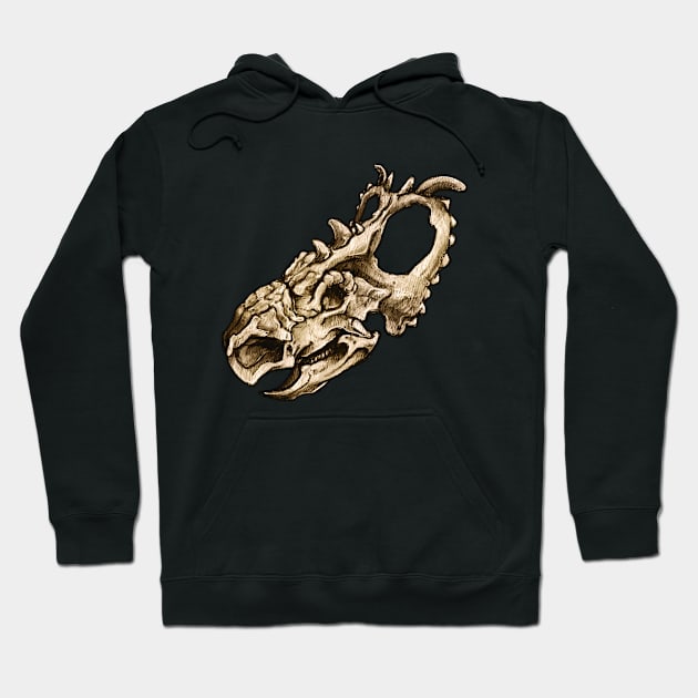 Dinosaur Skull Pachyrhinosaurus Sticker Hoodie by CassWArt